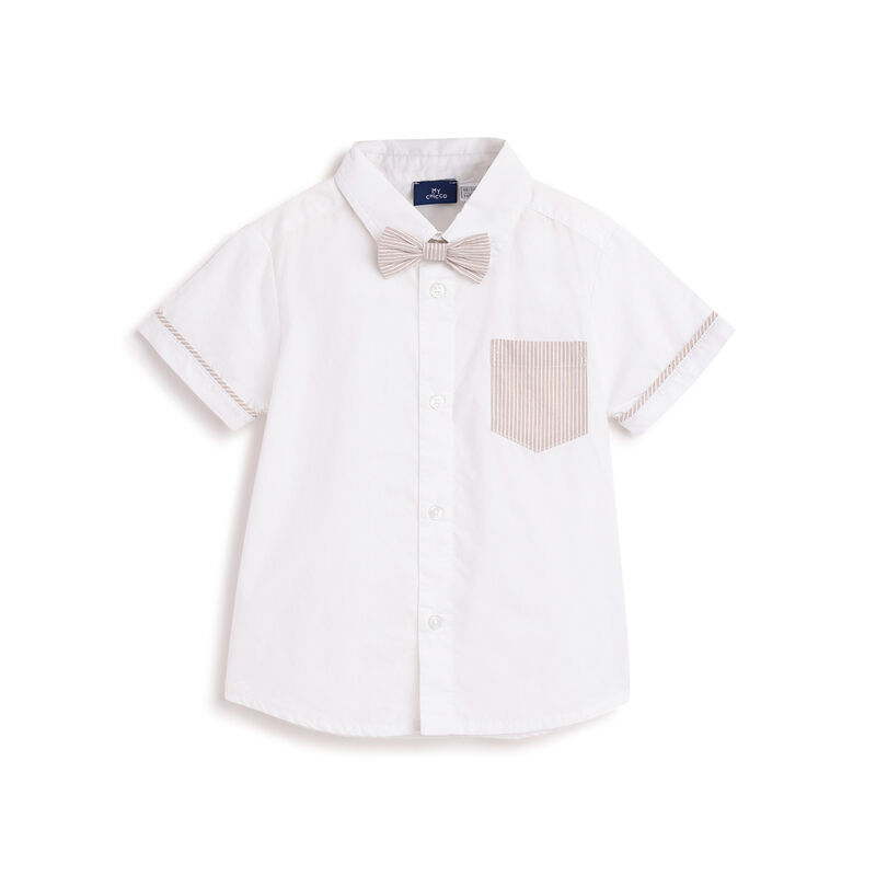 Boys White Solid Short Sleeve Shirt image number 0